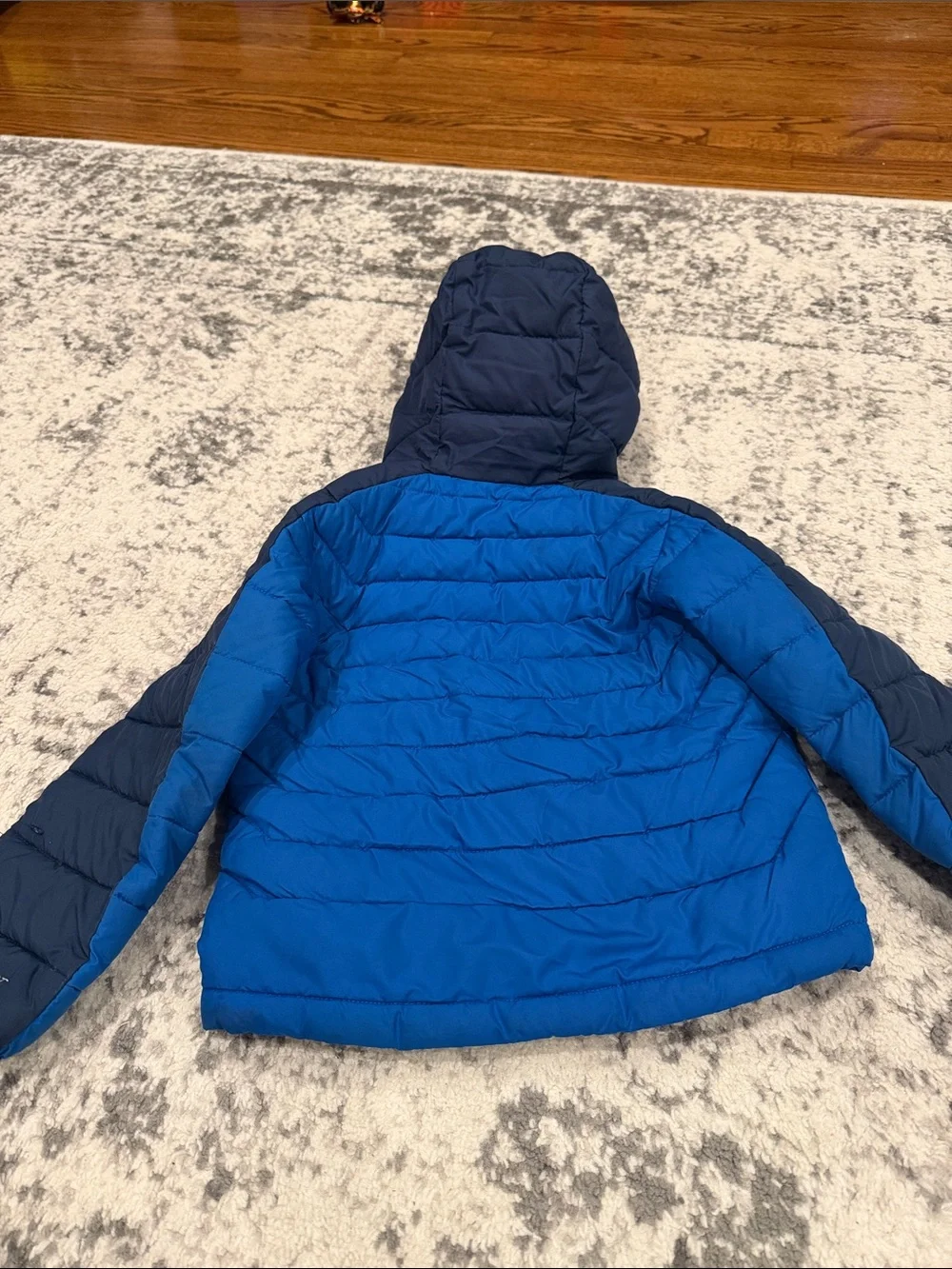 Columbia Two-Tone Blue Hooded Puffer Jacket for Kids